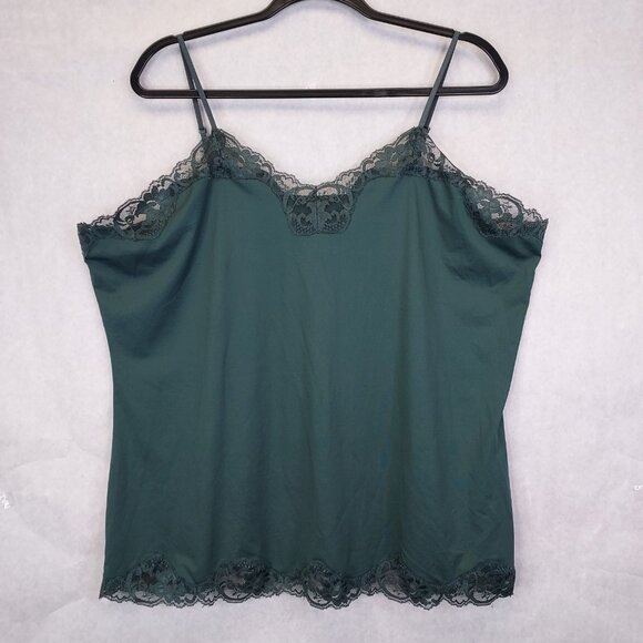 Ricki's Tops - Ricki's Y2K Lace Trim Babydoll Camisole Tank Top XXL Stretch Fairy Dainty Preppy
